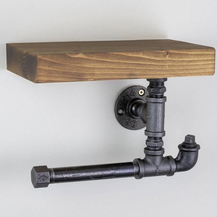 Hanah Home Estantería de Tubos Boruraf063 Madera de Abeto y Metal Negro Nogal Estilo Industrial Rústico y Moderno Hanah Home Estantería de Tubos Boruraf063 Madera de Abeto y Metal Negro Nogal Estilo Industrial Rústico y Moderno