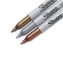 Sharpie Set de Rotuladores Permanentes Metálicos Punta Fina Oro, Plata y Bronce