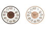 DKD Home Decor Reloj de Pared Scandi Natural Marron 4.7 x 30 x 30 cm (2 Unidades)