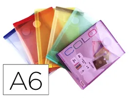 Djois Expositor Carpeta Dossier DIN A6 Vertical Polipropileno 200 mc con Broche y Velcro para Tarjetas, 60 Uds Surtidas