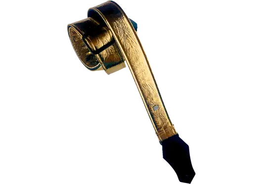 GETM Correa Guitarra Bajo Distressed Vernice Gold Ajustable 165cm Polipiel Nailon Piel