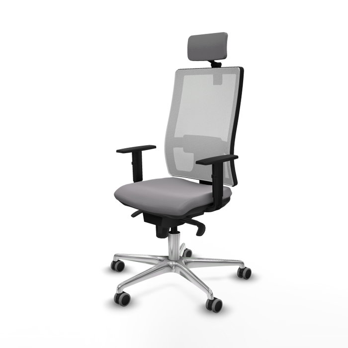 PIQUERAS Y CRESPO Silla de oficina Horna con mecanismo Sincro, Gris y Blanco PIQUERAS Y CRESPO Silla de oficina Horna con mecanismo Sincro, Gris y Blanco