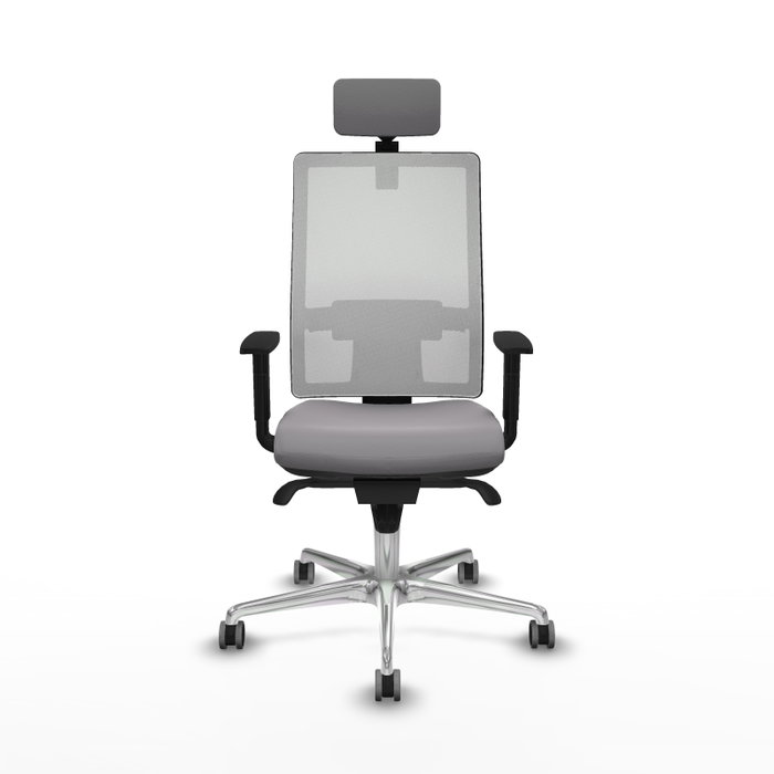 PIQUERAS Y CRESPO Silla de oficina Horna con mecanismo Sincro, Gris y Blanco PIQUERAS Y CRESPO Silla de oficina Horna con mecanismo Sincro, Gris y Blanco
