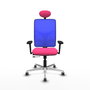 PIQUERAS Y CRESPO Silla de oficina Motilla con mecanismo Sincro/Traslack, Rosa y Azul