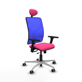 PIQUERAS Y CRESPO Silla de oficina Motilla con mecanismo Sincro/Traslack, Rosa y Azul