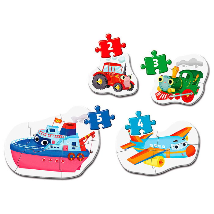 Clementoni My First Puzzle Medios de Transporte 3-6-9-12 Piezas