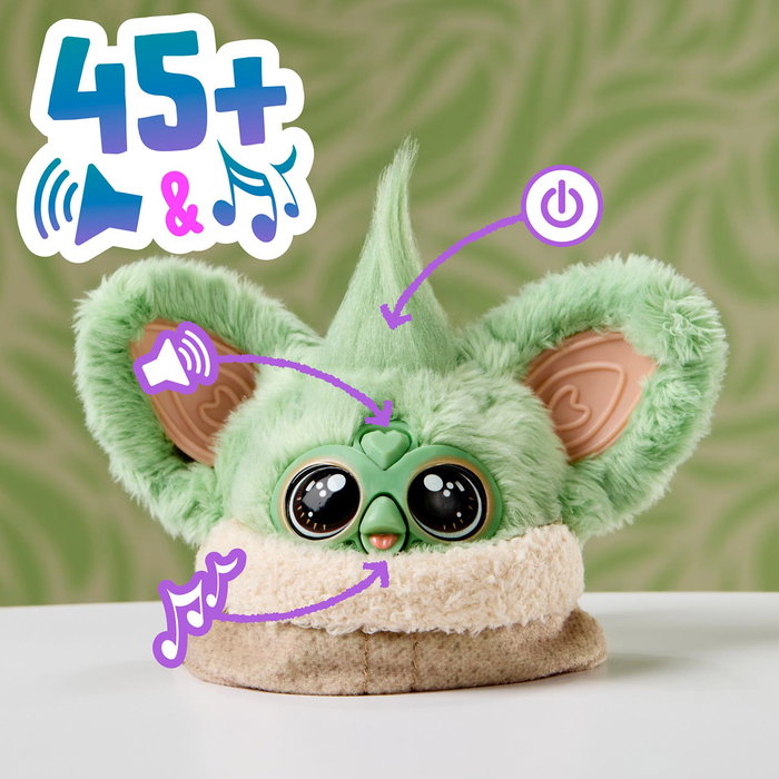 Hasbro Star Wars Furby Furblet de Grogu - Figura con Sonido, Clip de Llavero, Pelaje Verde, 7.6 cm, Más de 45 Efectos, Multilingüe, Juguete para Colección