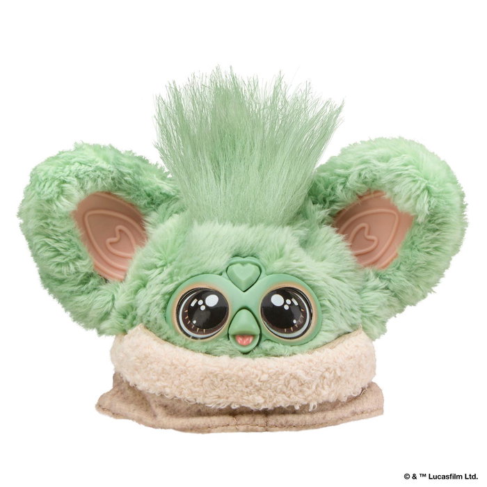 Hasbro Star Wars Furby Furblet de Grogu - Figura con Sonido, Clip de Llavero, Pelaje Verde, 7.6 cm, Más de 45 Efectos, Multilingüe, Juguete para Colección