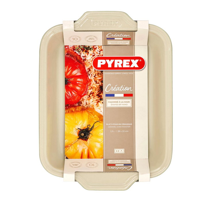 Pyrex® Fuente Rectangular de Cerámica Creation Verde 29x22M