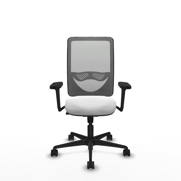 PIQUERAS Y CRESPO Silla de oficina Zulema con Mecanismo Sincro, Tela Blanca y Malla Gris