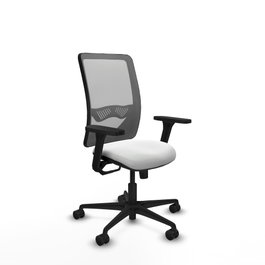 PIQUERAS Y CRESPO Silla de oficina Zulema con Mecanismo Sincro, Tela Blanca y Malla Gris