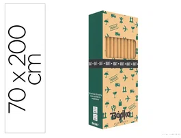 Basika Papel de Regalo Kraft Liso Ecológico, Rollo Ancho 70 cm x Longitud 2 m, Gramaje 50 g, 50 Rollos, Color Natural para Todo el Año
