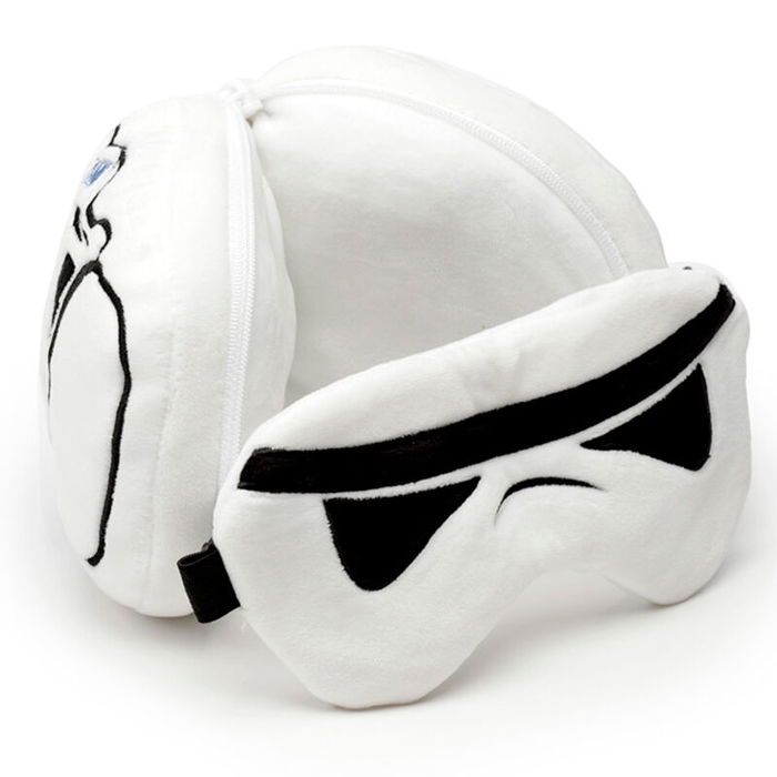 PUCKATOR Almohada de Viaje Antifaz Soldado Imperial Stormtrooper Star Wars Relaxeazzz 14,5x14x9,5cm Poliéster/Spandex