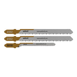 Wolfcraft Hojas de sierra de calar HCS/HSS vástago en T, 3 piezas