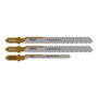 Wolfcraft Hojas de sierra de calar HCS/HSS vástago en T, 3 piezas