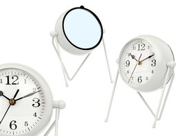 Giftdecor Reloj Forja Esfera Ovalada Espejo Blanco 21 cm (Set de 4)
