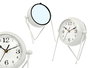 Giftdecor Reloj Forja Esfera Ovalada Espejo Blanco 21 cm (Set de 4)