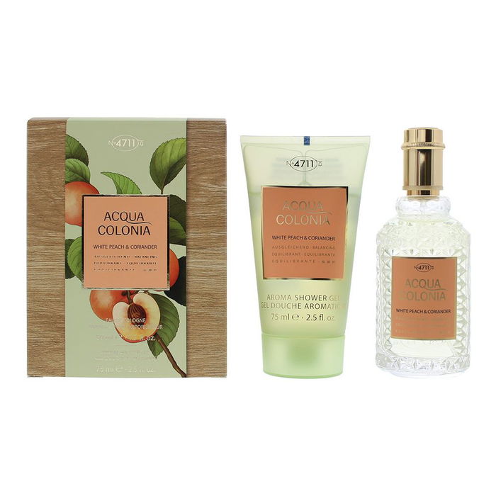 Set 4711: Acqua Colonia White Peach & Coriander, Eau De Cologne, Unisex, 50 ml + Acqua Colonia, White Peach & Coriander, Moisturizing, Shower Gel, Body, All Skin Types, 75 ml Set 4711: Acqua Colonia White Peach & Coriander, Eau De Cologne, Unisex, 50 ml + Acqua Colonia, White Peach & Coriander, Moisturizing, Shower Gel, Body, All Skin Types, 75 ml
