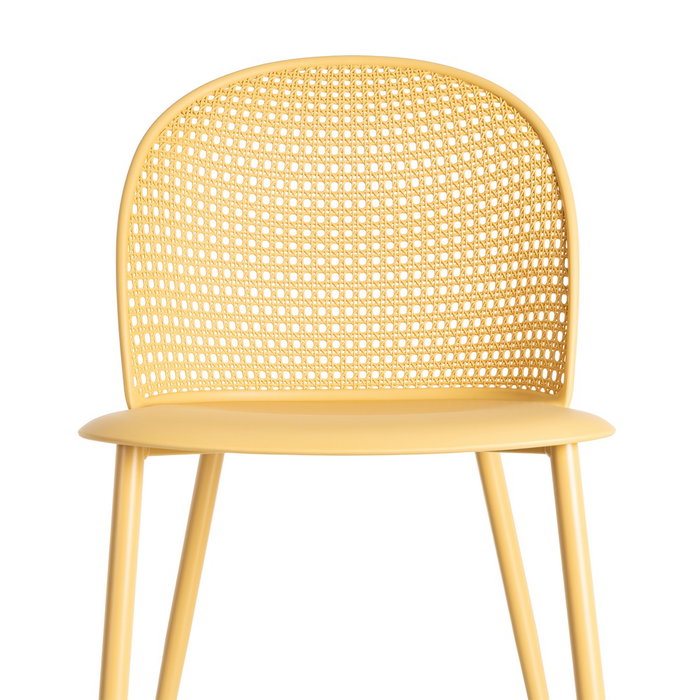 Silla Amarillo Pp-Metal Contract 51 X 46 X 80 cm (Set de 4)