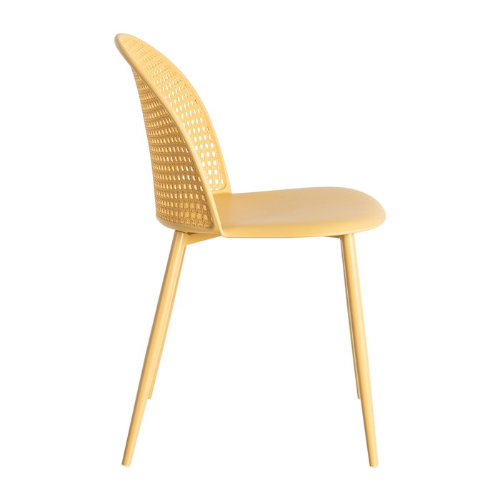Silla Amarillo Pp-Metal Contract 51 X 46 X 80 cm (Set de 4)