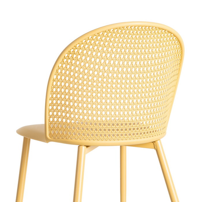 Silla Amarillo Pp-Metal Contract 51 X 46 X 80 cm (Set de 4)