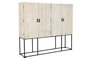 DKD Home Decor Armario Indio Blanco Negro 180 x 40 x 160 cm