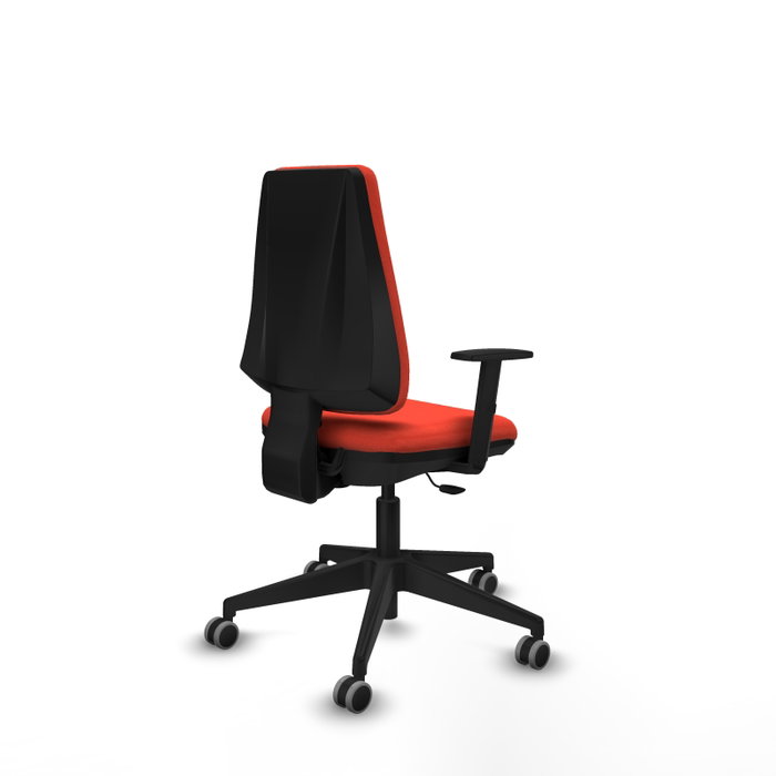 PIQUERAS Y CRESPO Silla de oficina Elche Naranja oscuro con brazos 1D y base negra PIQUERAS Y CRESPO Silla de oficina Elche Naranja oscuro con brazos 1D y base negra