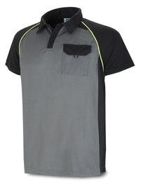 POLO Chaleco de seguridad manga corta transpiración Gris/Negro
