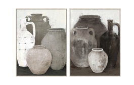 DKD Home Decor Cuadro Lienzo Jarrones 2 Piezas 90x120 cm