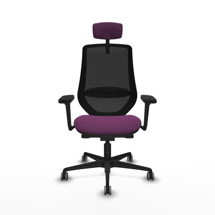 PIQUERAS Y CRESPO Silla de oficina Mardos con mecanismo Sincro/Traslack, Morado y Negro