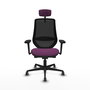 PIQUERAS Y CRESPO Silla de oficina Mardos con mecanismo Sincro/Traslack, Morado y Negro