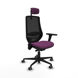 PIQUERAS Y CRESPO Silla de oficina Mardos con mecanismo Sincro/Traslack, Morado y Negro