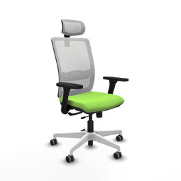 PIQUERAS Y CRESPO Silla de oficina Haches con Mecanismo Sincro/Traslack, Pistacho y Blanco