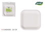 Algon Set 3 Platos Cartón Cuadrados L/Soja 26 cm (36 Unidades)