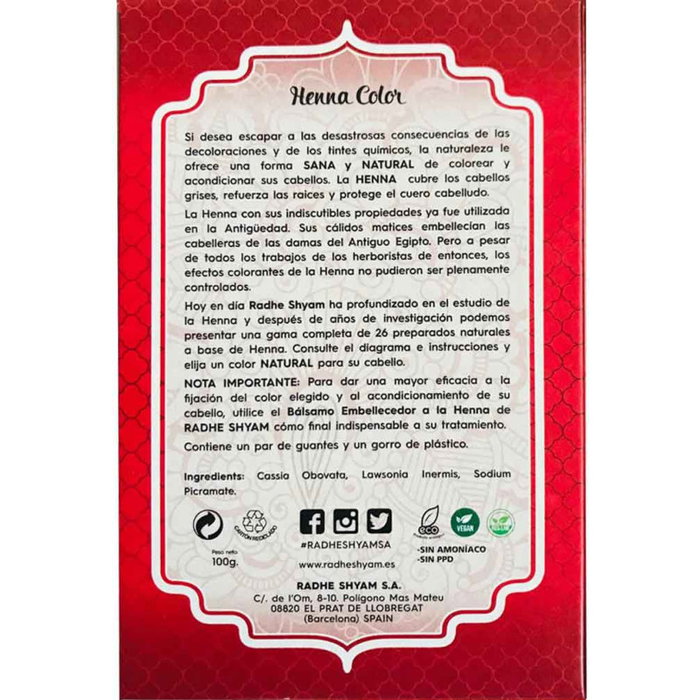 Radhe Shyam Henna en Polvo Caoba Oscuro 100g