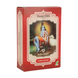 Radhe Shyam Henna Polvo Caoba Oscuro 100g - Tinte Natural para Cabello