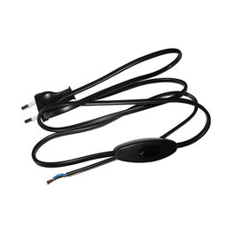 Arditi LFM 275/100-50 Conexión Eléctrica con Interruptor de Mano, Cable de Manguera Plana H03VVH2-F de 1.5 m, Negro, 2x0.75 mm²