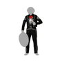 Disfraz Día de Muertos Chaqueta Negra con Calavera y Pantalón para Hombre Adulto Talla XL