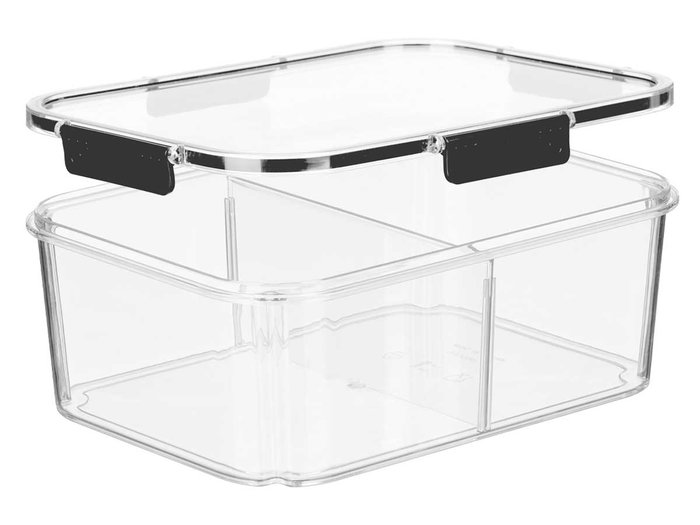 LEKNES Fiambrera Divisoria Hermética Negra 3,3L 27x10x20 cm (Set de 12)