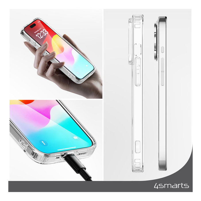 4Smarts 540606 Set Protección 360 para Apple iPhone 15 Plus Carcasa Rígida Transparente Compatible MagSafe