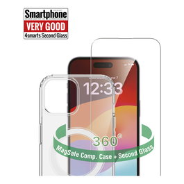 4Smarts 540606 Set Protección 360 para Apple iPhone 15 Plus Carcasa Rígida Transparente Compatible MagSafe