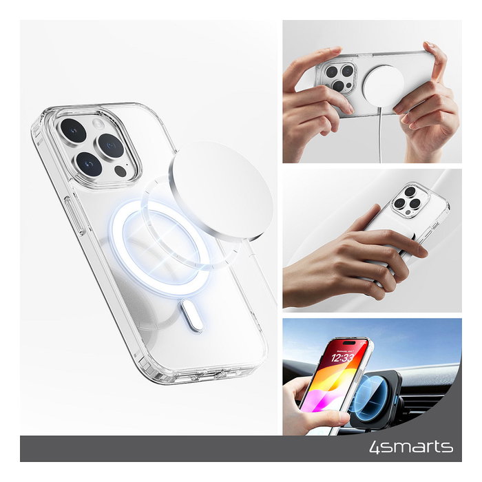 4Smarts 540606 Set Protección 360 para Apple iPhone 15 Plus Carcasa Rígida Transparente Compatible MagSafe