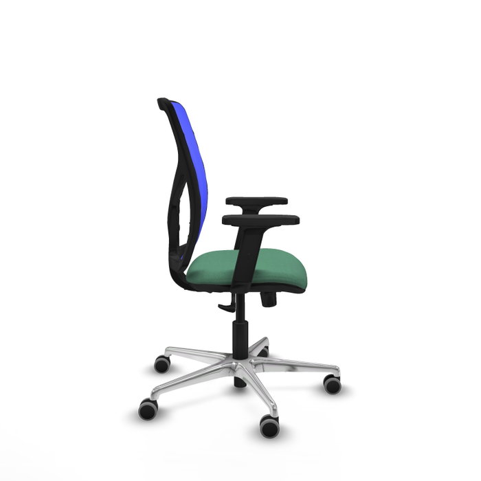 PIQUERAS Y CRESPO Silla de oficina Motilla con mecanismo Sincro, Verde esmeralda y Azul