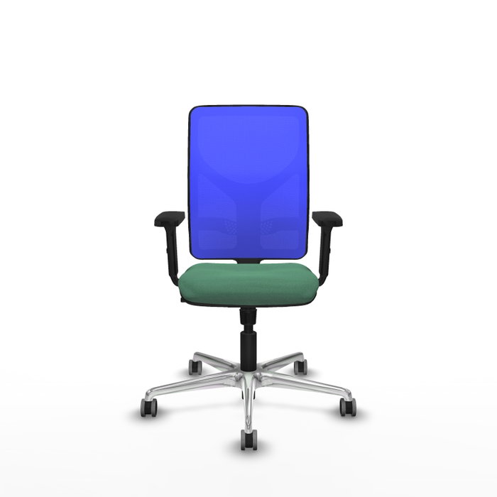 PIQUERAS Y CRESPO Silla de oficina Motilla con mecanismo Sincro, Verde esmeralda y Azul