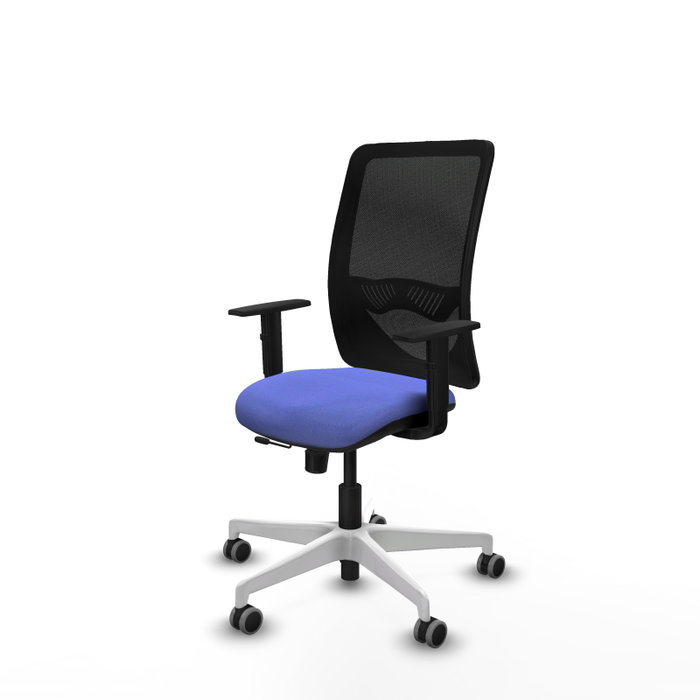 PIQUERAS Y CRESPO Silla de oficina Zulema con mecanismo Sincro/Traslack, Azul claro y Negro