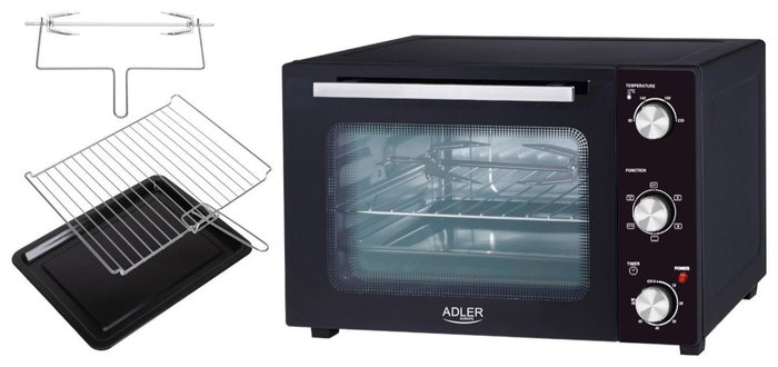 Adler AD 6026 Horno Eléctrico de 48 L, 1800 W, Negro Adler AD 6026 Horno Eléctrico de 48 L, 1800 W, Negro