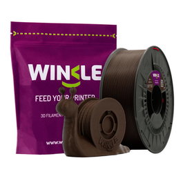 Winkle Filamento Marrón Ébano PLA-HD 1.75 mm - 1 kg para Impresoras 3D FDM - Material Estándar con Estabilidad Dimensional y Acabado Limpio