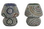 DKD Home Decor Lámpara de Sobremesa de Cristal Mandala Multicolor