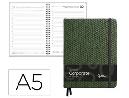 Liderpapel Agenda Oficina Corporate 2027 Día Página A5 Verde