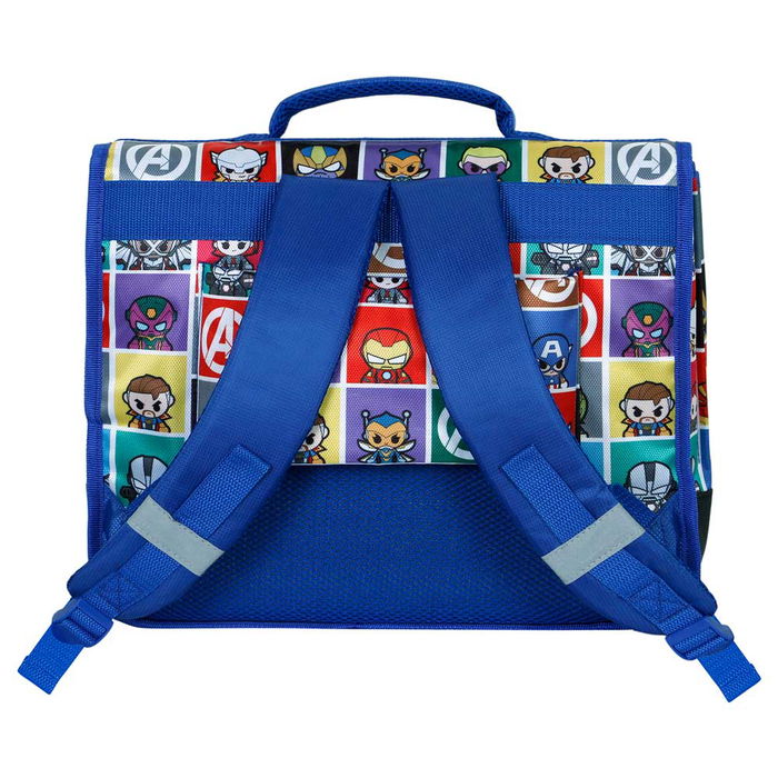 Marvel Capitán América Mochila Cartable 2.0 Punch Azul - Cartera Escolar con Placas Reflectantes